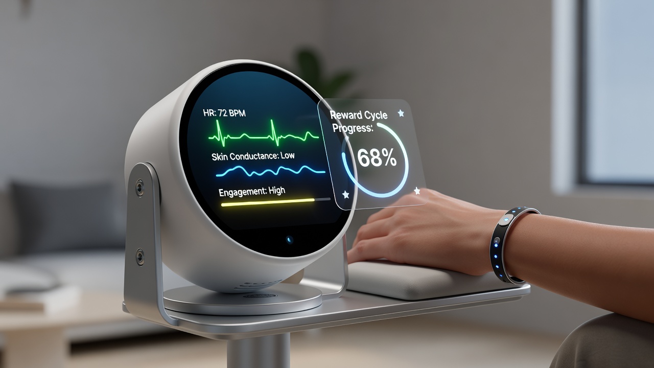 Datenfluss in biometrischen Feedbacksystemen für Rad-Unterhaltung