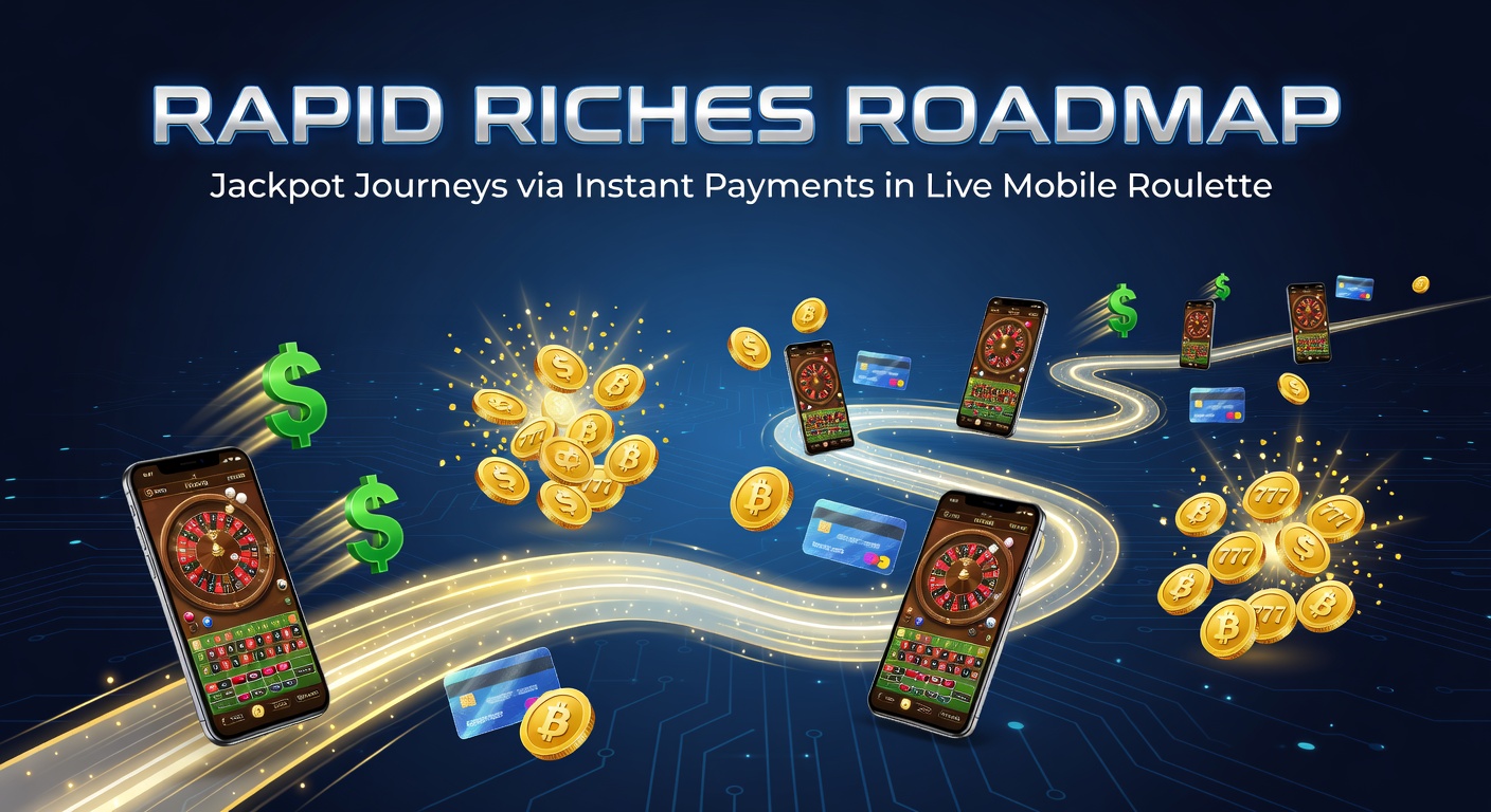 Ein dynamisches Live-Mobile-Roulette mit rotierendem Rad, Jackpot-Anzeige und Smartphone-Bildschirm, der Instant-Zahlungen symbolisiert