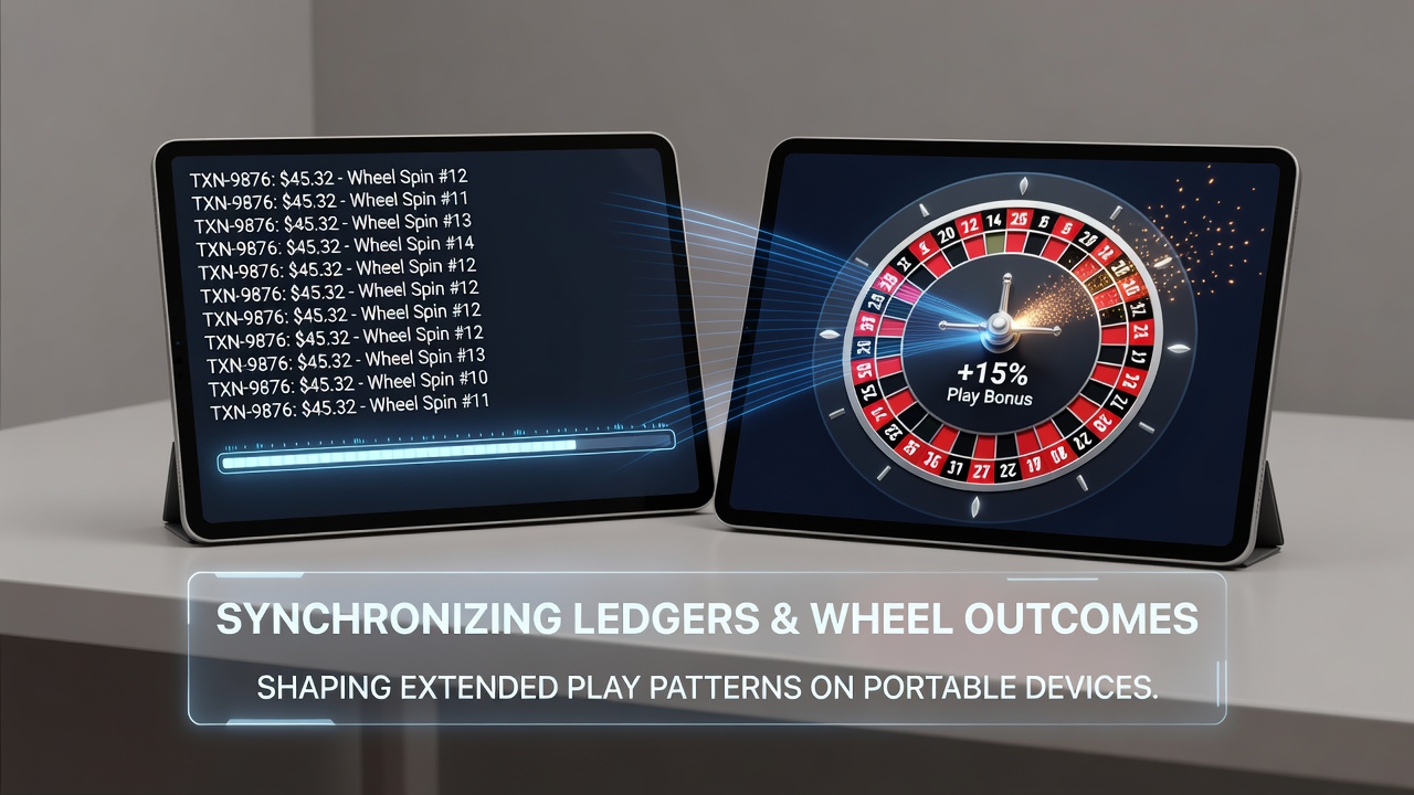 Darstellung der Synchronisation von Transaktionsdaten mit Live-Roulette-Ergebnissen auf mobilen Geräten