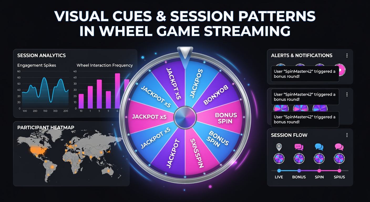 Darstellung visueller Elemente wie Farbwechsel und Animationen in einer Wheel-Game-Streaming-Schnittstelle