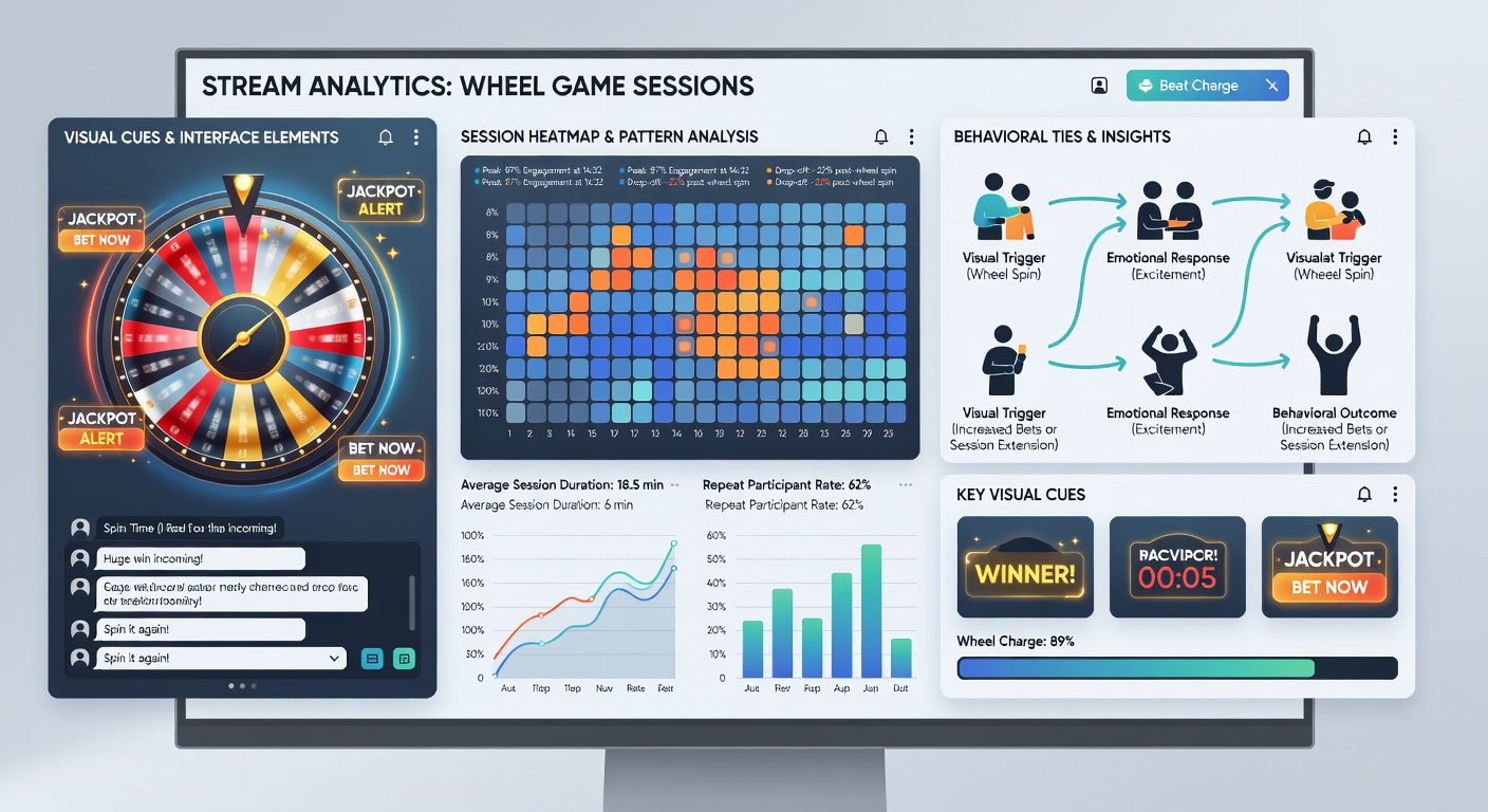 Beispiel für Sitzungsmuster-Analyse mit visuellen Hinweisen in Wheel-Game-Interfaces